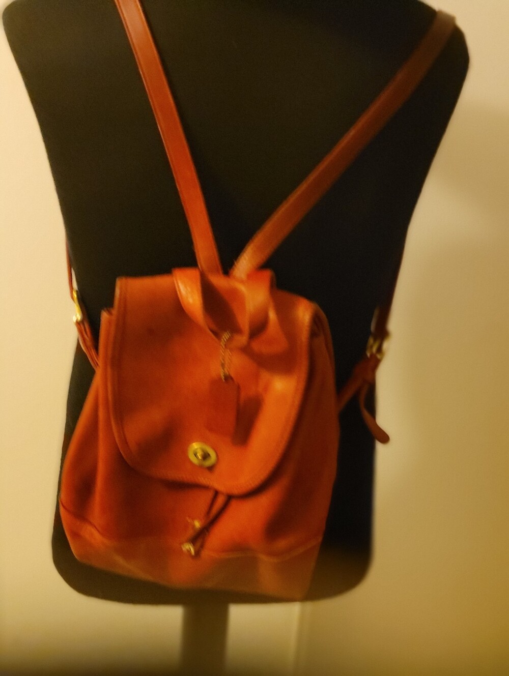Coach Leather Backpack in Burnt Orange